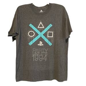 🌻Playstation Gray T-shirt Mens Size XL Short Sleeve